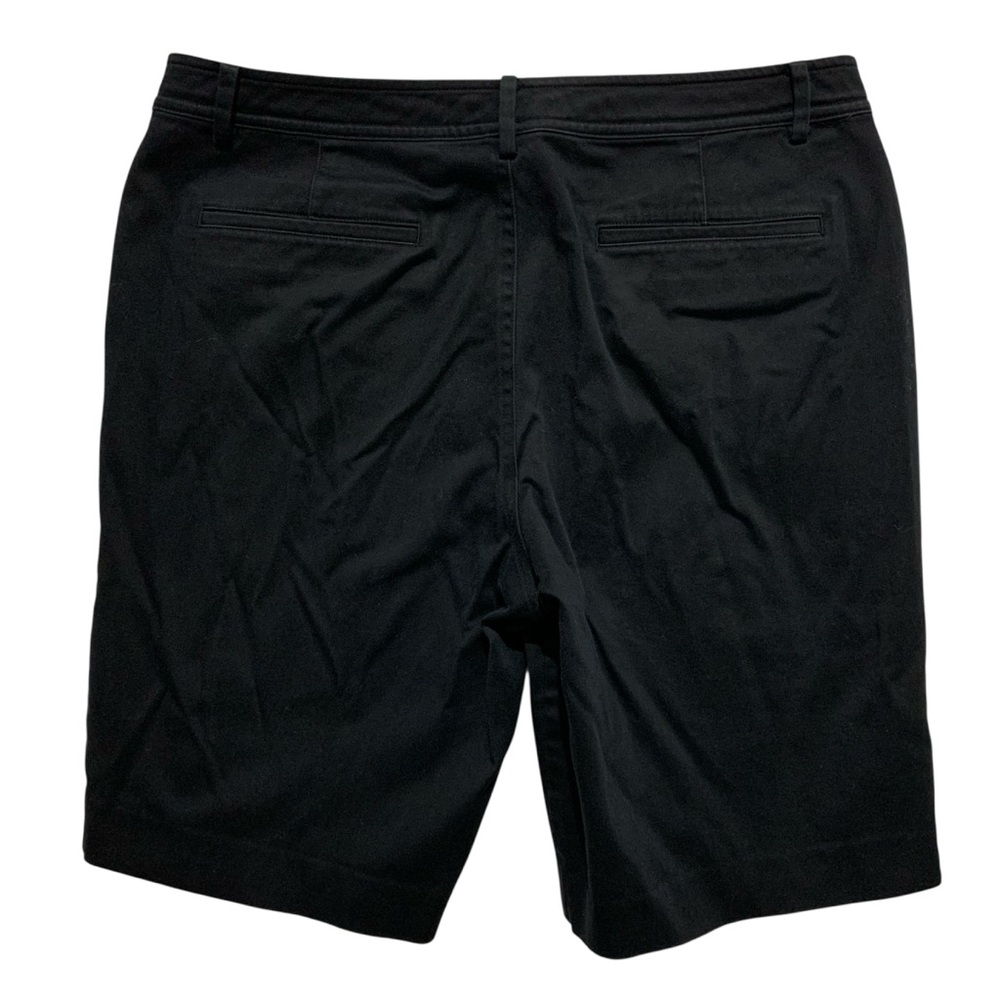 Lauren Ralph Lauren Women’s Black Flat Front Shorts Size 12 Cotton Stretch - Picture 2 of 6